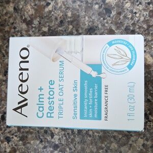AVEENO CALM+RESTORE TRIPLE OAT SERUM SENSITVE SKIN MOISTURIZER HYDRATING NEW